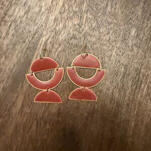 Madewell Geometric Gold and Red Earrings